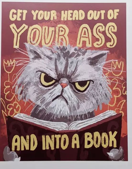 Art Print - by Matthew Made Art - Get Your Head Out of Your Ass and Into a Book