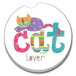 Cat Lover - stone car coaster