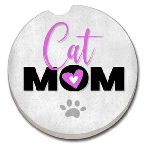 Cat Mom - stone car coaster